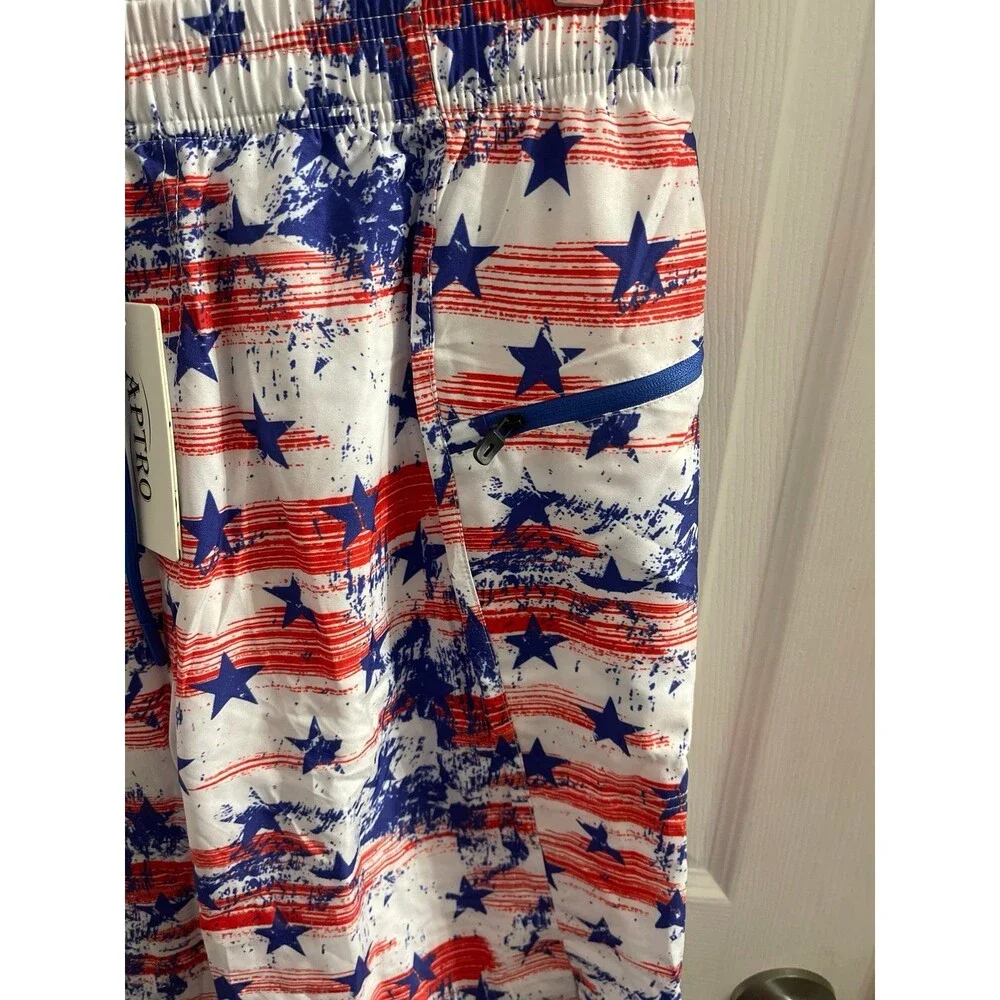 APTRO 2 in 1 Men's Patriotic Swim Trunks 9